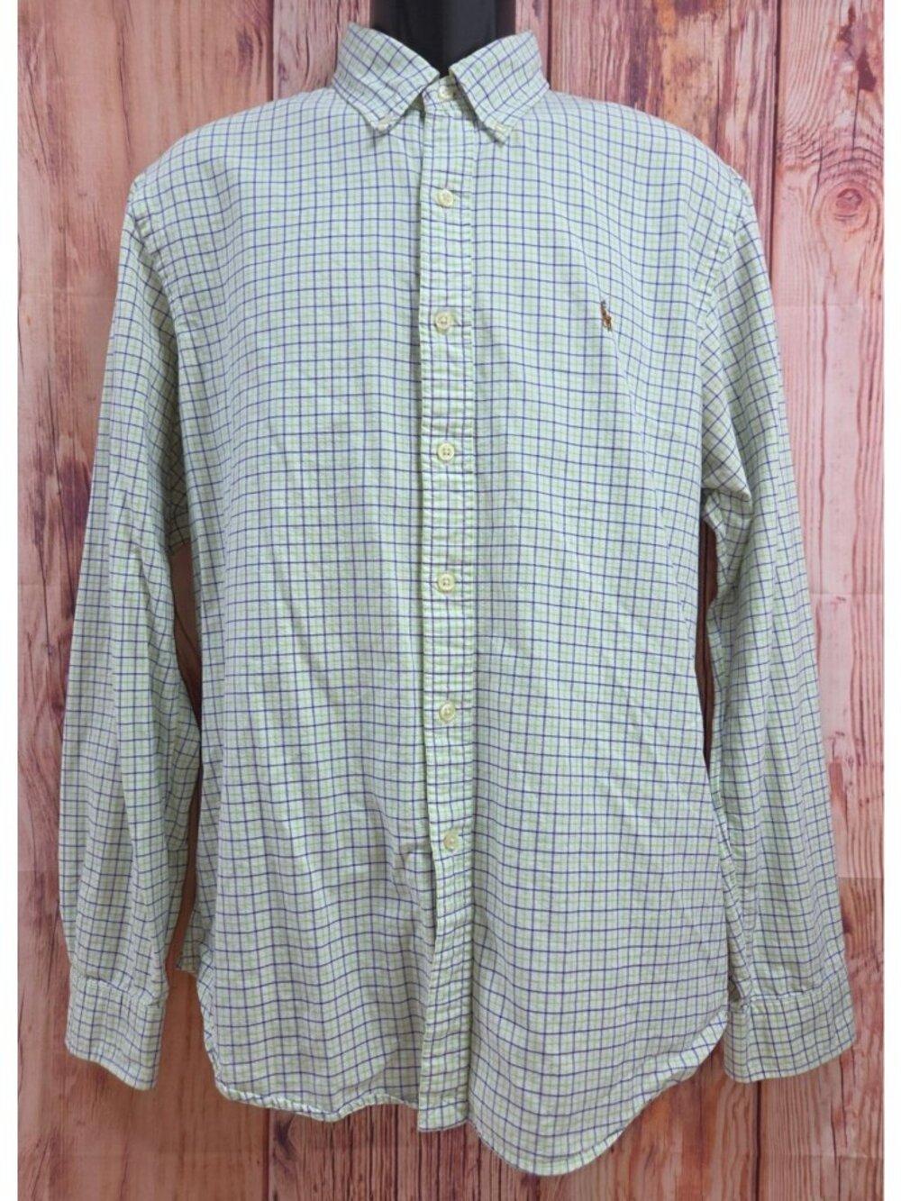 Ralph Lauren Slim Fit Green Plaid Button-Down Shirt Size XL - Picture 2 of 8
